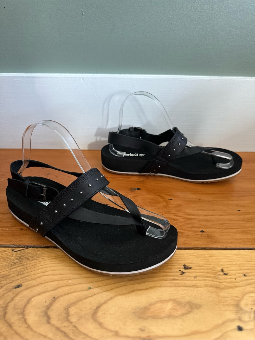 Timberland Women’s Size 8.5 Malibu Waves Thong Sandals Black Slingback Buckle